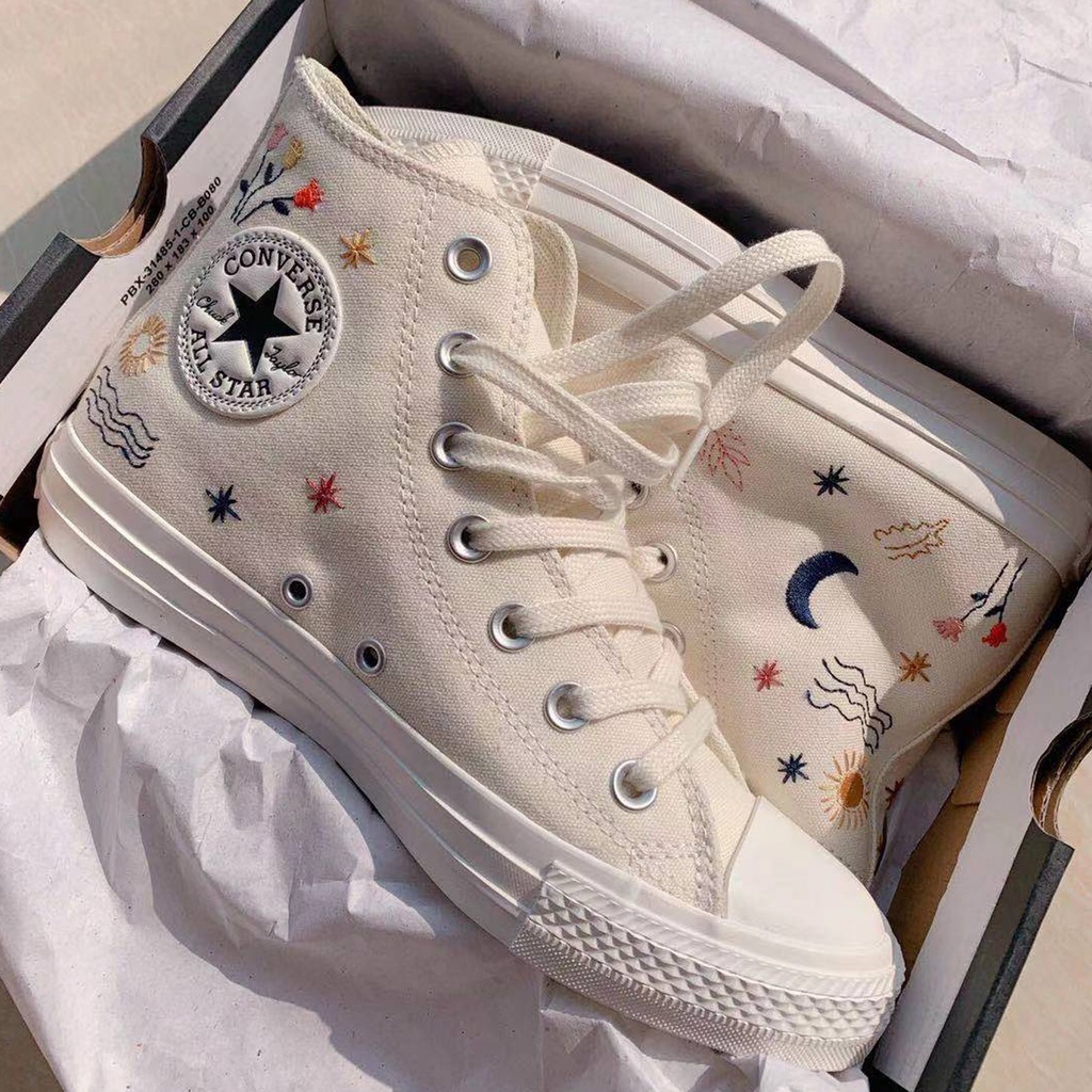 Giày Thể Thao CONVERSE CHUCK TAYLOR ALL STAR Thêu Họa Tiết Phong Cách Cổ Điển 1970s