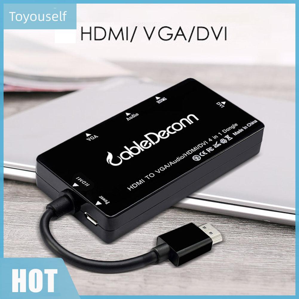 Cáp chuyển đổi 4 trong 1 từ Micro USB sang HDMI VGA DVI HD TV Port