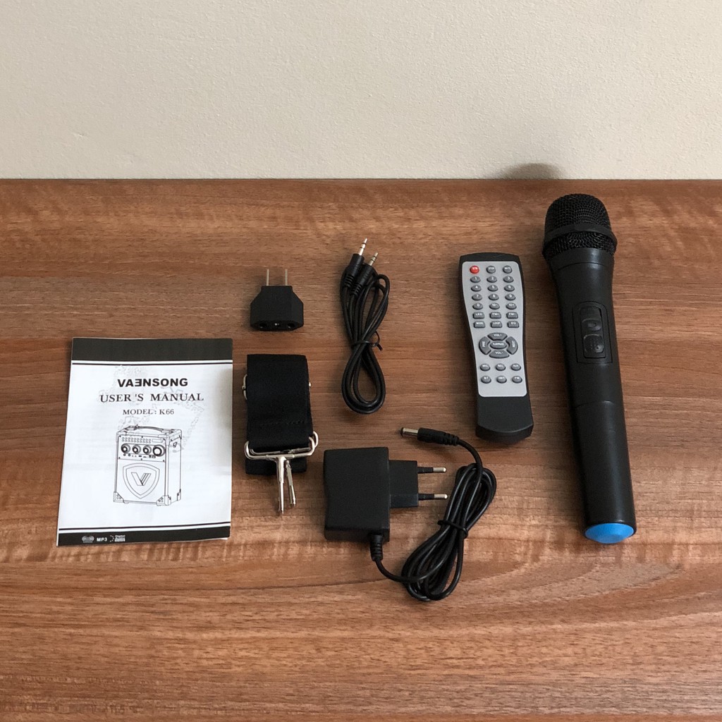 Loa karaoke bluetooth VAENSONG K66 tặng 1 micro không dây