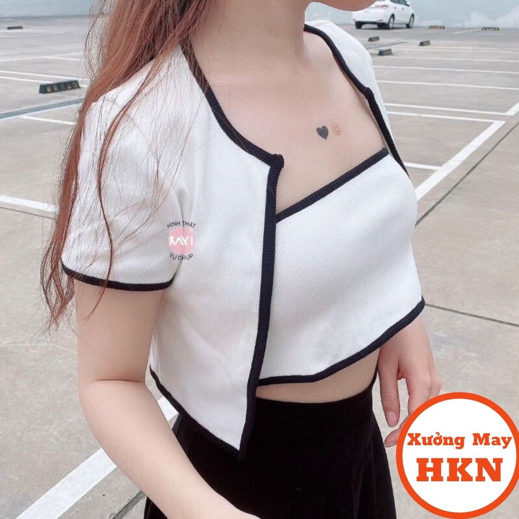 Set Áo Quây Nữ Kèm Áo Khoác Croptop Chất Liệu Cotton Mã 102 Xưởng May HKN