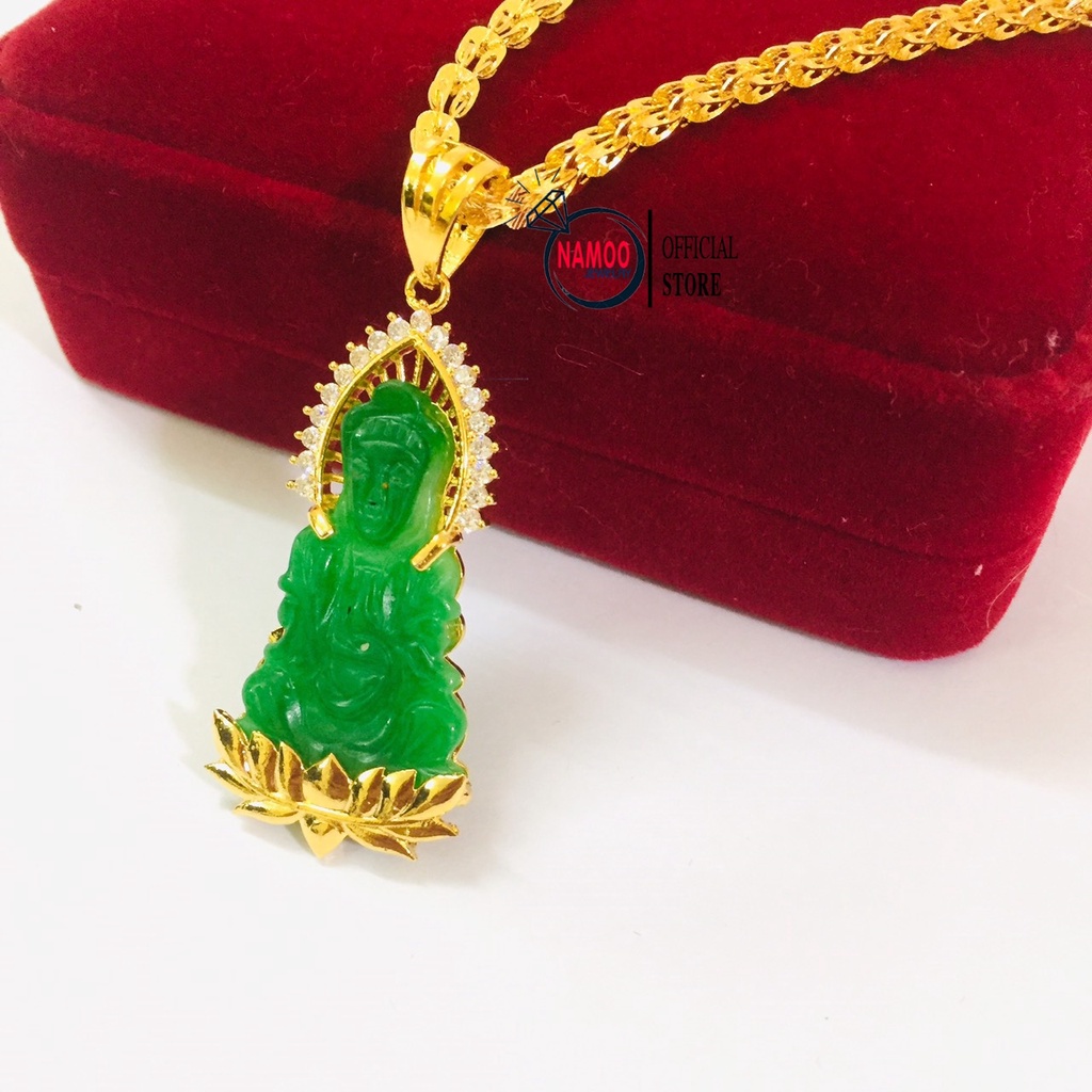 Dây Chuyền Mặt Phật Bà Đính Đá V667, Dây chuyền Mạ Vàng Nữ Namoo Jewelry