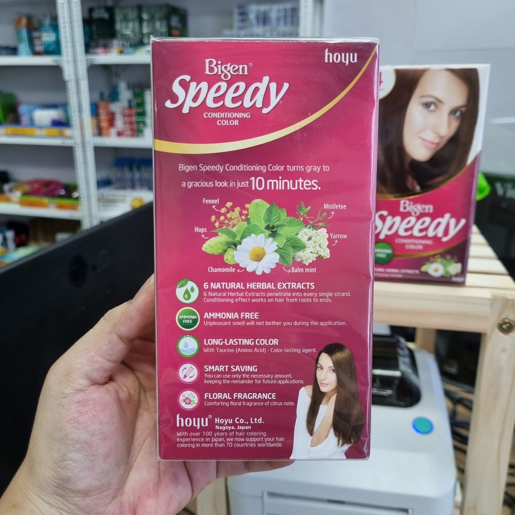 Thuốc nhuộm tóc phủ bạc BIGEN Speedy Conditioning Color nhuộm tóc nâu