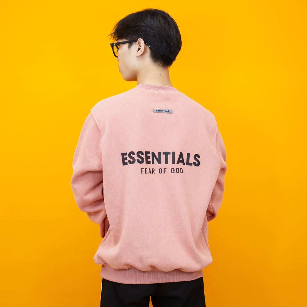 Áo nỉ sweater ESSENTIALS 2021 Cao su nổi , áo nỉ bông cotton unisex nam nữ | BigBuy360 - bigbuy360.vn