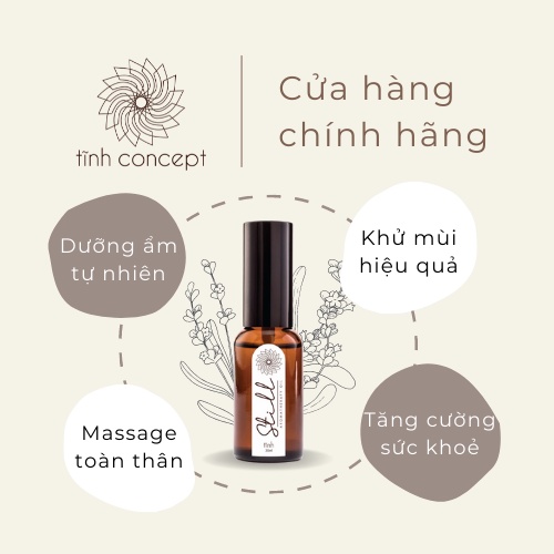 Dầu dưỡng ẩm massage | Hỗ trợ da khô nứt | Giảm mùi hôi chân | tĩnh concept | Hương Still chai 30ml #2