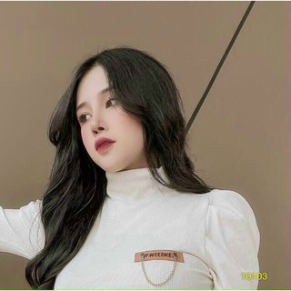 Áo croptop cổ lọ tay ngắn
