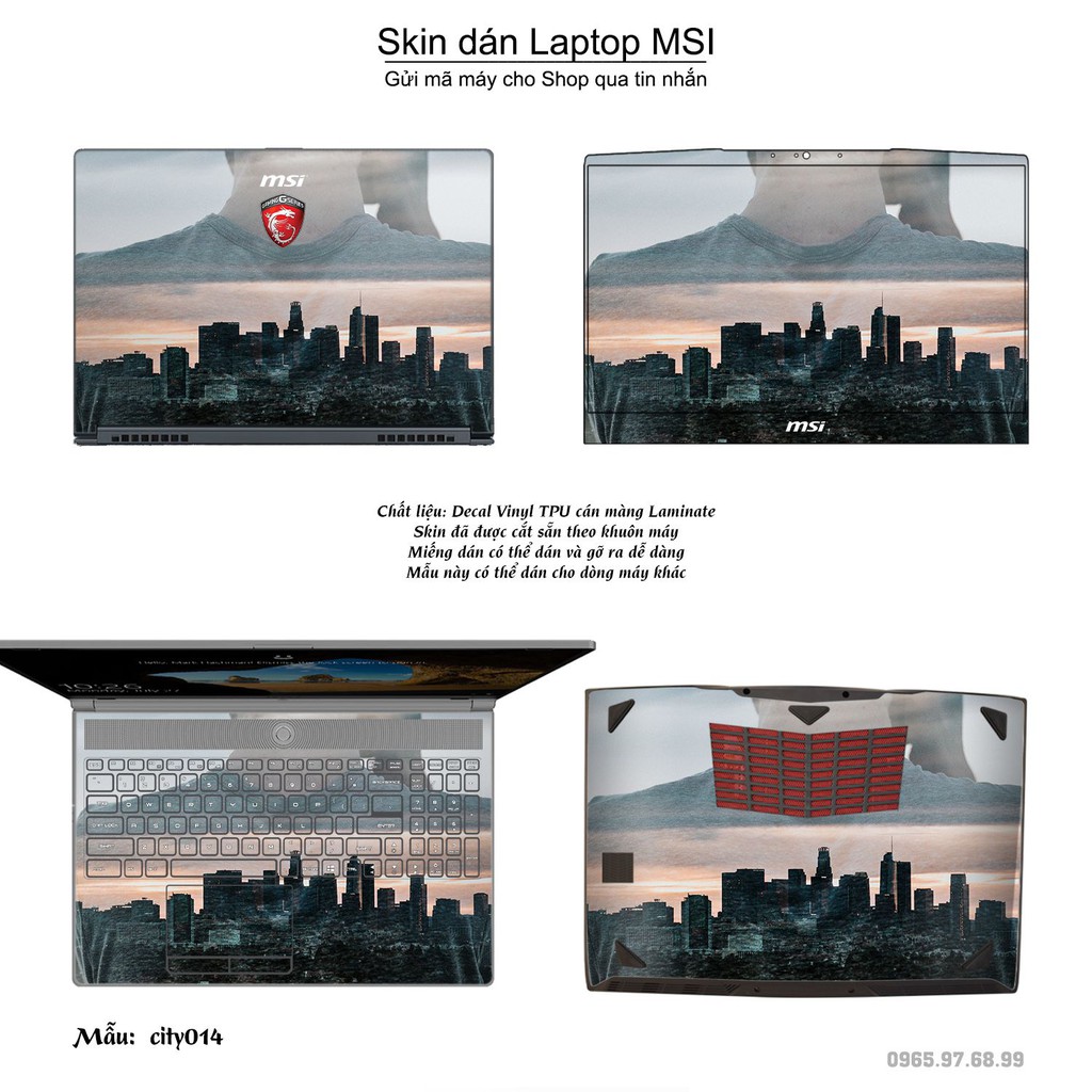 Skin dán Laptop MSI in hình thành phố _nhiều mẫu 3 (inbox mã máy cho Shop)
