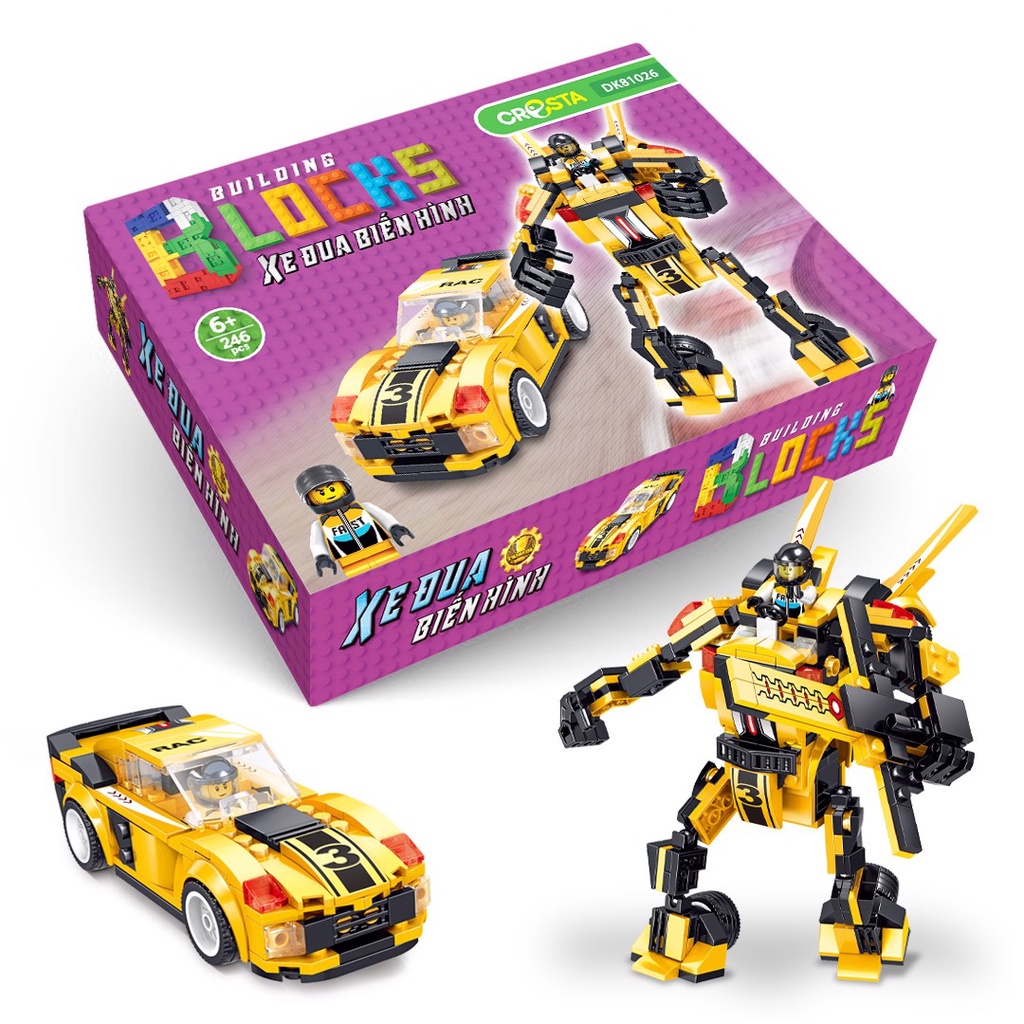 Đồ Chơi Duka Lego Ghép Hình Thông Minh 2 Trong 1( Ô Tô Và Robot)