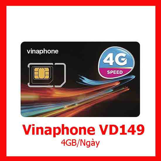 Sim 3G/4G Vinaphone VD149 tặng 4GB/ngày