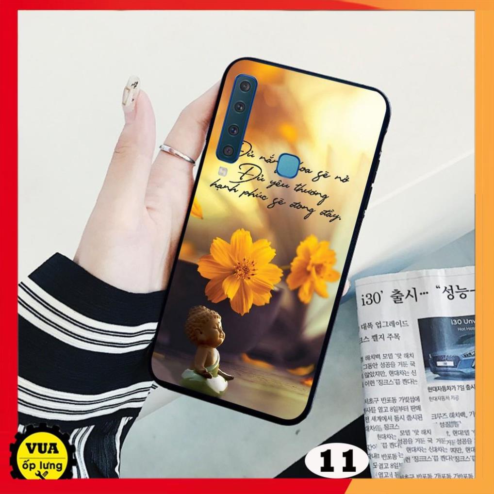 Ốp lưng kính cho Samsung A50 - A50s - A70 - A30s - A70s - A7 2018 - A9 2018 in hình hoa sen tâm an và chú tiểu