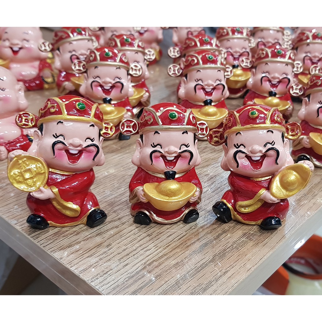 Tượng chibi Thần Tài ôm thỏi vàng may mắn 6cm | BigBuy360 - bigbuy360.vn