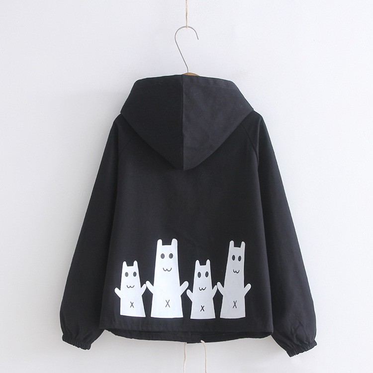 Áo khoác dù nam, nữ CNV146 hình 4 chú ma mèo ngộ nghĩnh A071 | BigBuy360 - bigbuy360.vn