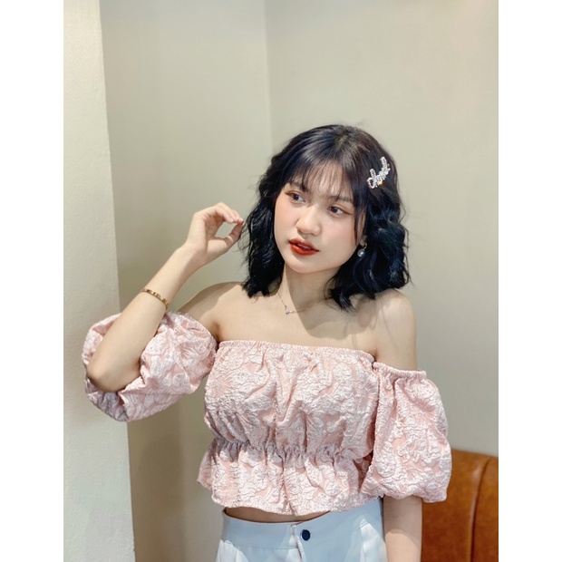 Áo Croptop gấm hoa ly 2022 siêu xinh cho nữ [ 100c đầu rẻ nhất] - Crt02