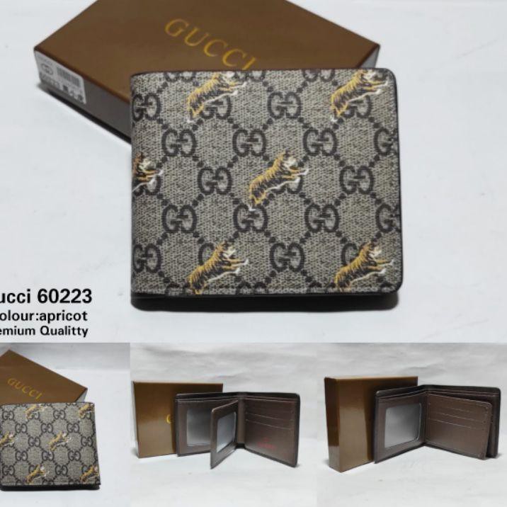 Ví Ngắn Gucci Fbd-597 60223 In Hình Sói / Hổ Cá Tính