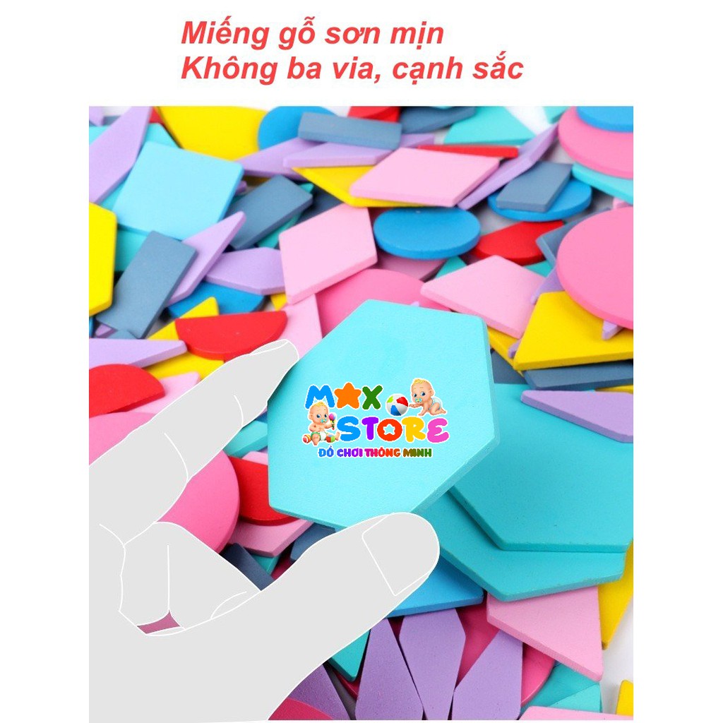 Đồ Chơi Xếp Hình Sáng Tạo Puzzle 180 Miếng Bằng Gỗ Nhiều Màu Sắc Phát Triển Trí Tuệ Cho Bé