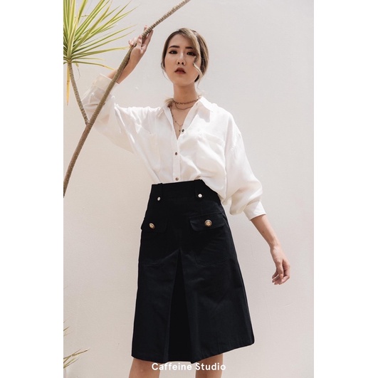 Áo sơ mi lụa mềm cao cấp freesize dành cho nữ Caffeine Studio