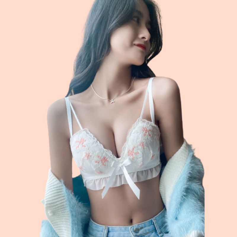 Áo Lót Nữ Nâng Ngực 2 Dây Mút Dày 2.5Cm, Áo Ngực Ren Đẩy Định Hình Vòng 1 Sexy - 1340
