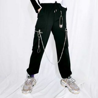 [SẴN] Quần Jogger Unisex kèm xích khuyên kim loại cá tính sành điệu Ulzzang (Ms B16)