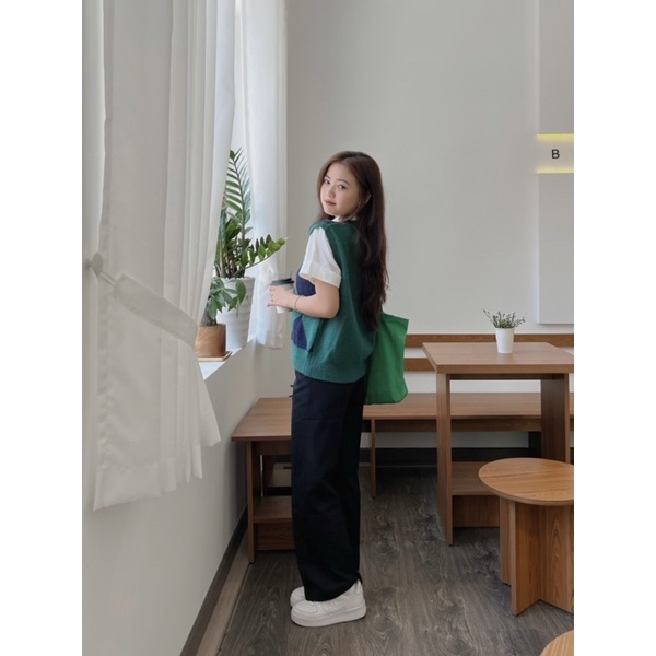 Áo gile len trám Ulzzang