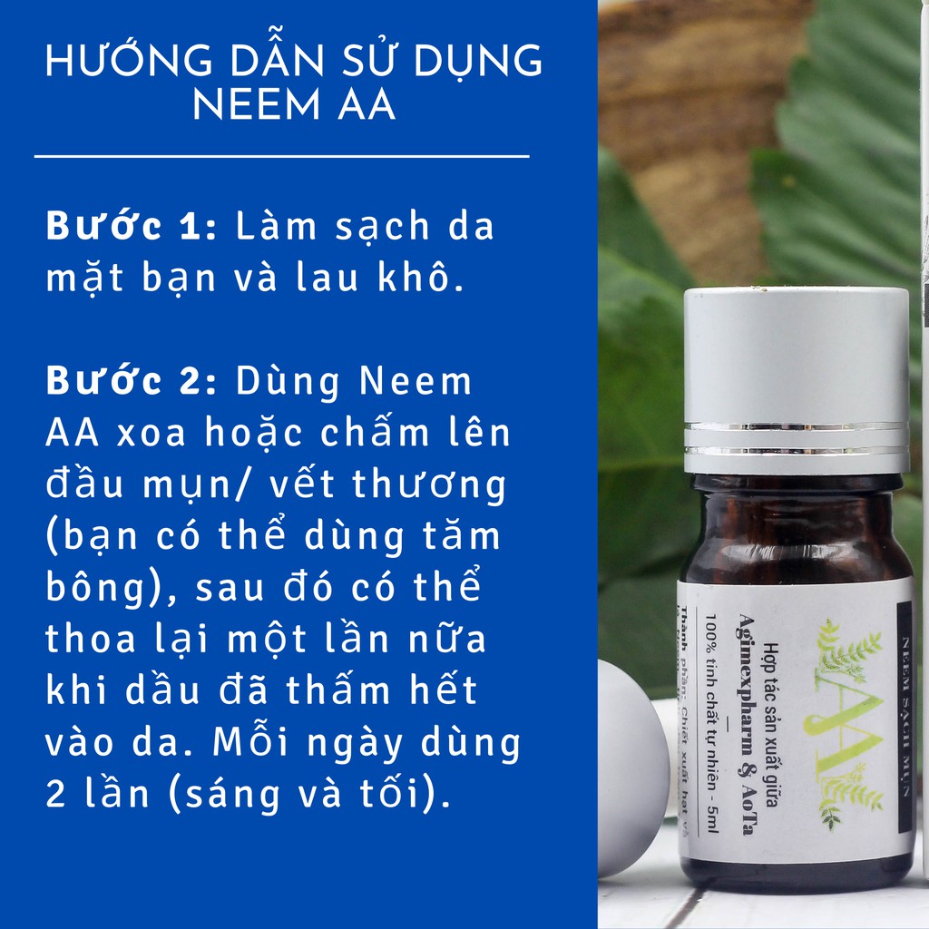 Tinh chất sạch mụn Neem AA 5ml