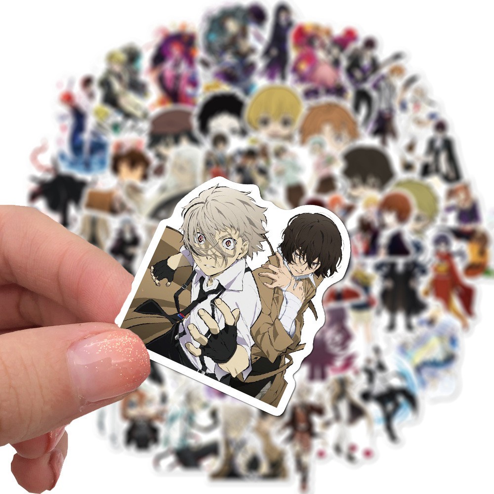 50 / 25 / 10 Miếng dán anime Bungo Stray Dogs vui nhộn độc đáo trang trí đa năng
