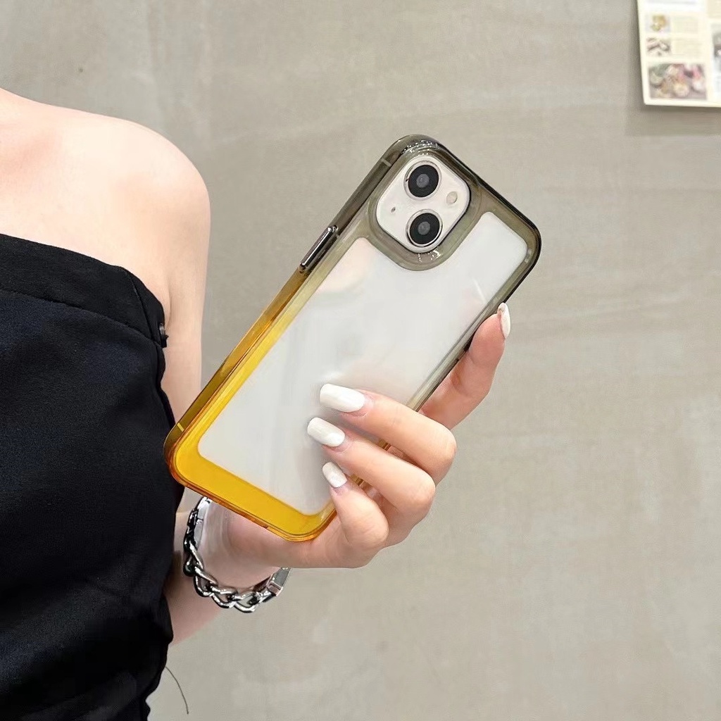 Ốp Điện Thoại acrylic Trong Suốt Chống Sốc Màu Gradient Cho iphone 11 pro max 12 13 pro max X / Xs max XR