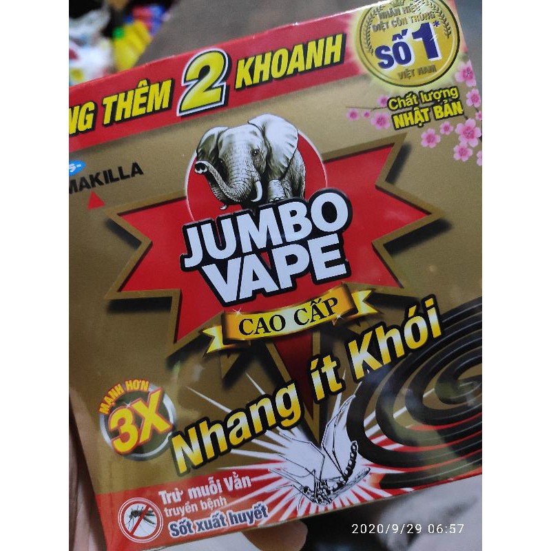 Hộp 10 khoanh nhang trừ muỗi Jumbo Vape 3X