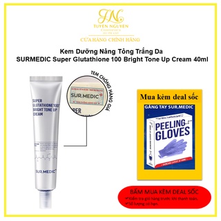 Kem Dưỡng Nâng Tông Trắng Da SURMEDIC Super Glutathione 100 Bright Tone Up Cream 40ml