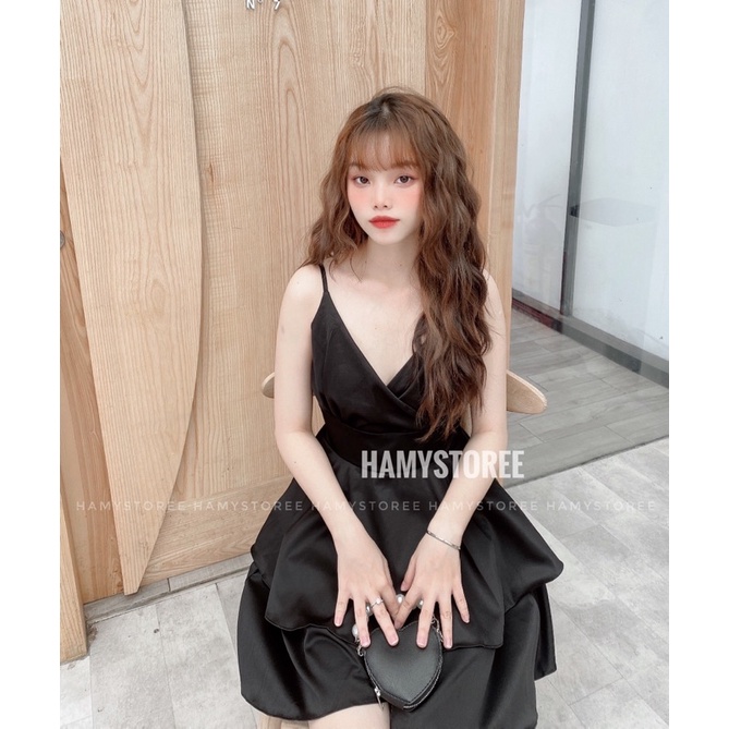 JOEY JUMPSUIT - JUMPSUIT ĐEN ĐẮP CHÉO XẾP TẦNG