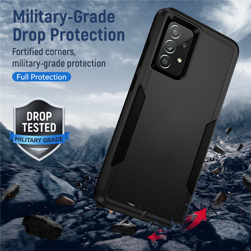 Ốp Điện Thoại Bằng PC Cao Su Chống Sốc Chống Trượt Hai Lớp Cho Samsung Galaxy S22 Ultra S21 FE A13 A53 A73 5G Galaxy S20 FE