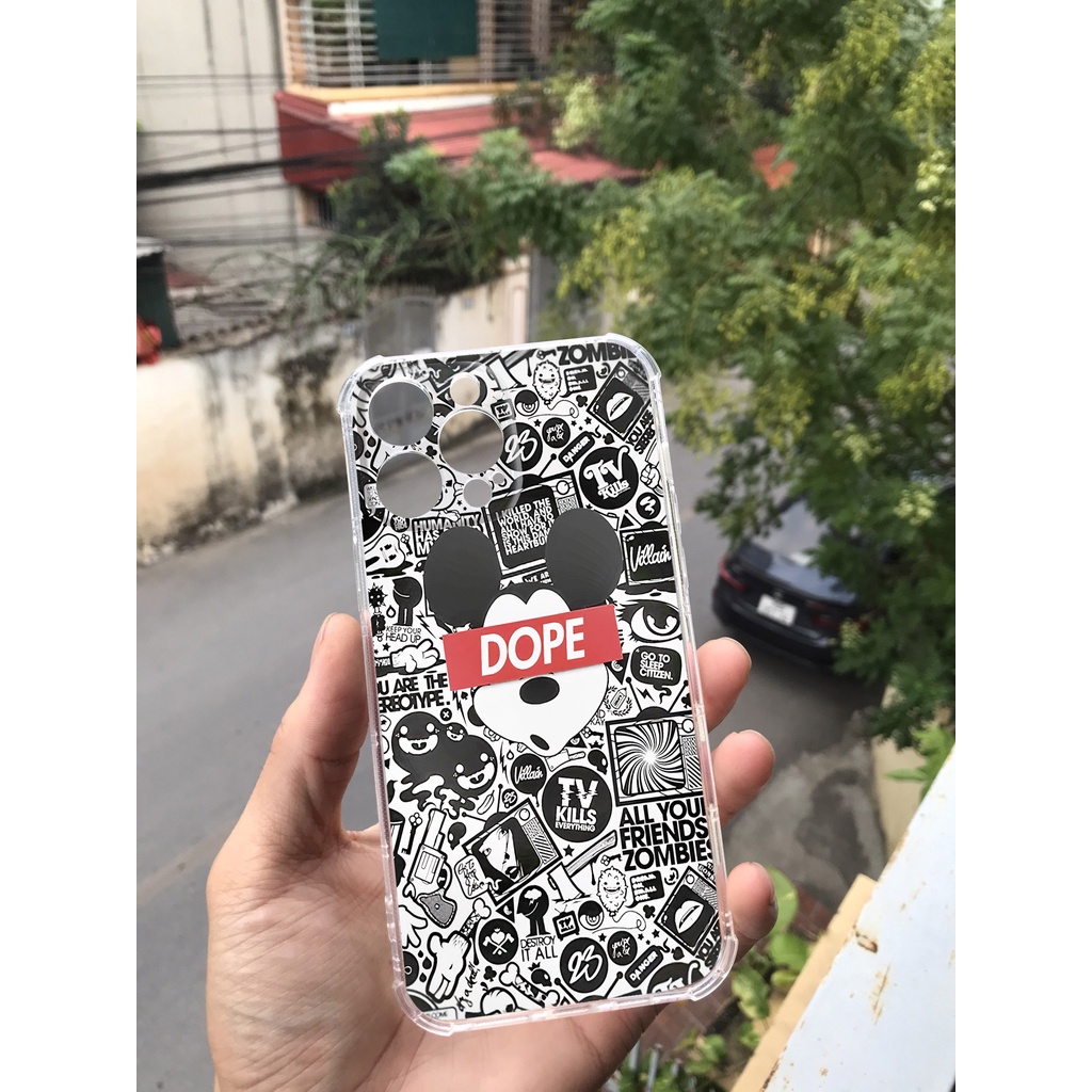 Ốp lưng iphone chống sốc trong suốt Dope cho iphone 14 13 pro max 11 12 pro max mini x xr xs max 6 s 7 8 plus se 2020