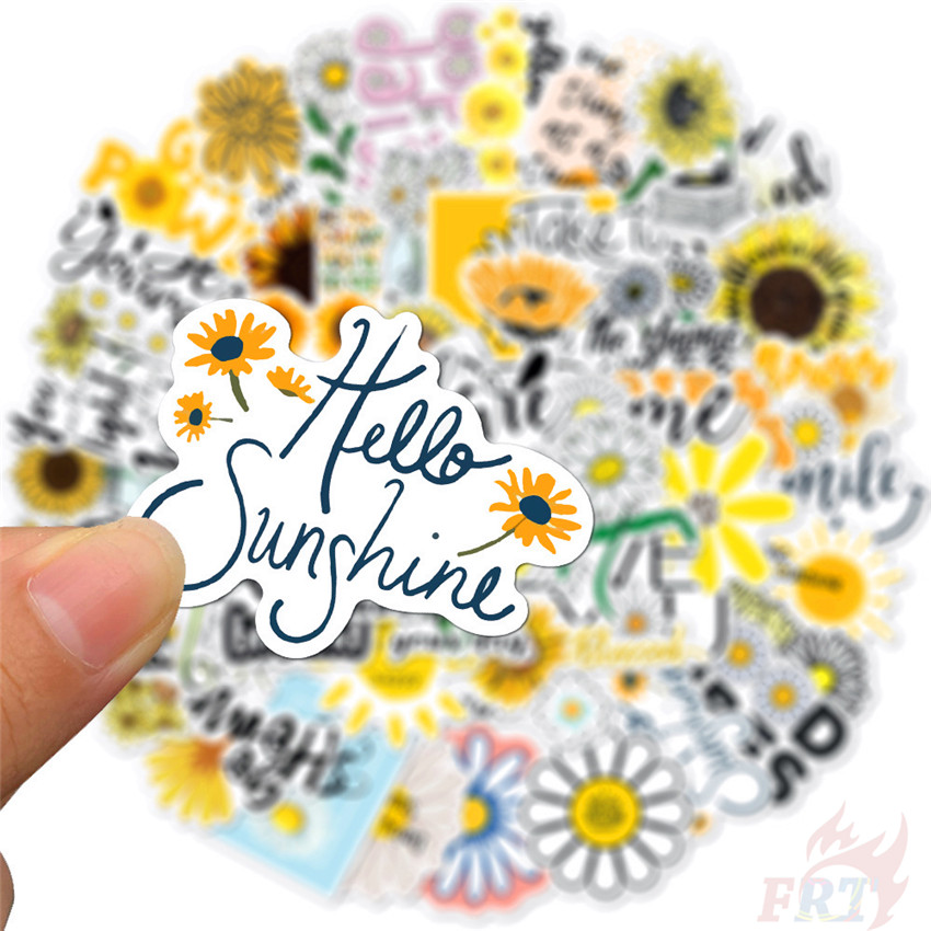 ❉ Daisy Flowers - Series 01 Healing English Words Stickers ❉ 50Pcs/Set Waterproof DIY Fashion Doodle Decals Stickers