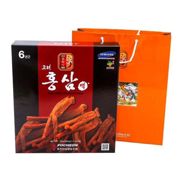 Nước hồng sâm Pocheon Korea Red Ginseng Drink, Nước sâm hàn quốc hộp 30 gói