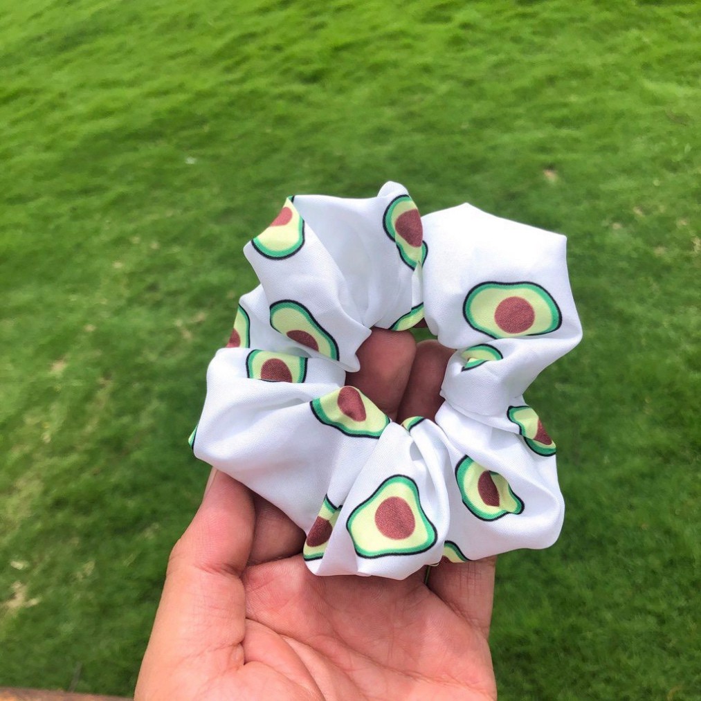 [ Ảnh Thật ] Buộc Tóc Vải Scrunchies Trái CâyHọa Tiết Hot