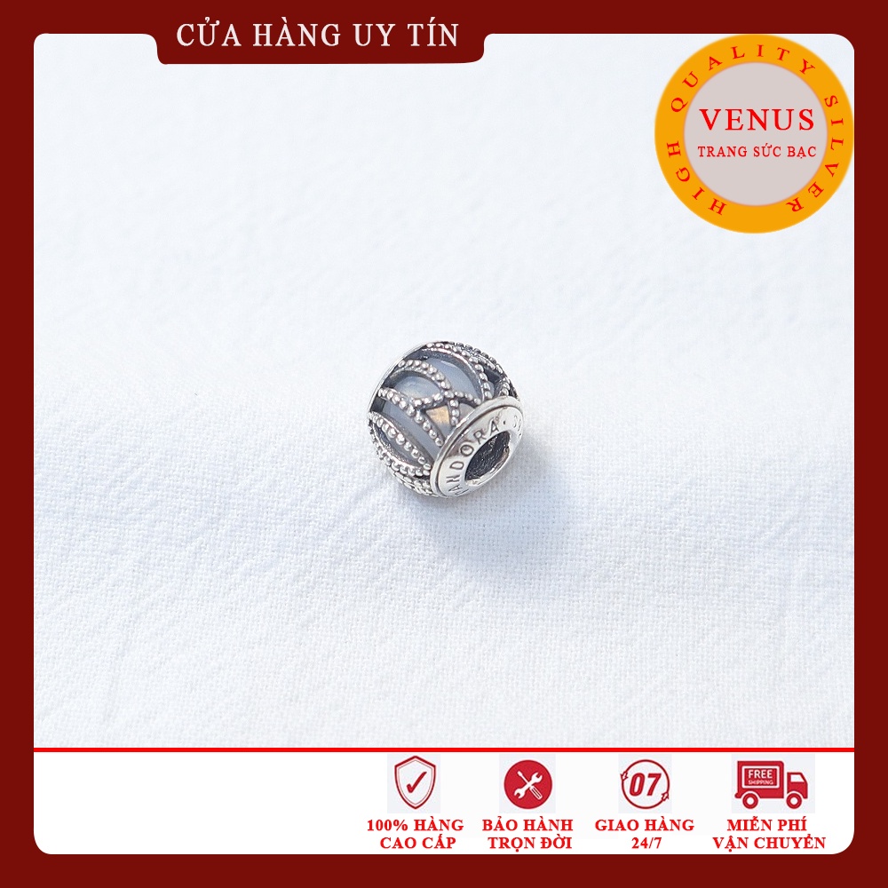 [Charm bạc 925 cao cấp] Charm cầu lá đá đỏ- Mã sản phẩm VENUSCDD
