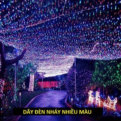 Dây đèn led trang trí ngoài trời chống nước 240 bóng led dài 50m nhấp nháy nhiều chế độ.