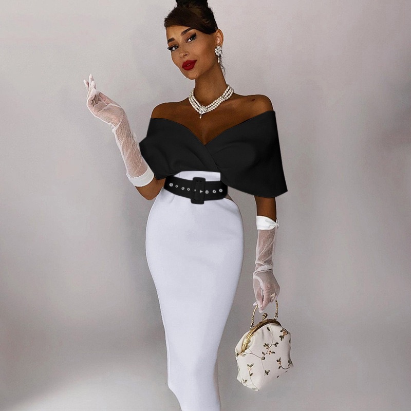 Váy trễ vai xẻ chân OTHER ME Kimiko dress có thắt lưng&mặc được 2 kiểu