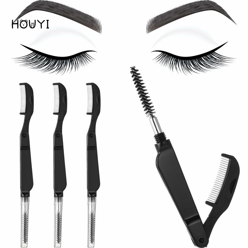 Lược chải lông mi lông mày / cọ thoa mascara cán thẳng đa năng mini gấp gọn được