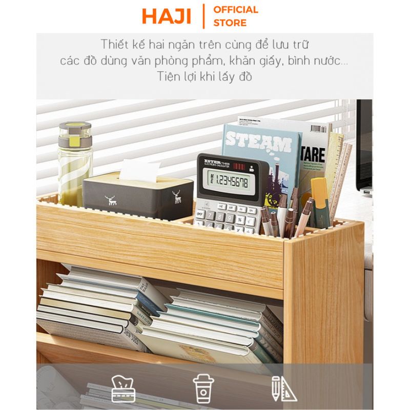 Kệ sách đứng có bánh xe tiện dụng, tiết kiệm diện tích HAJI A189