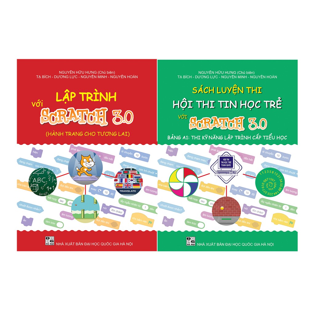 Combo Sách Luyện thi hội thi tin học trẻ với Scratch 3.0 cấp Tiểu học