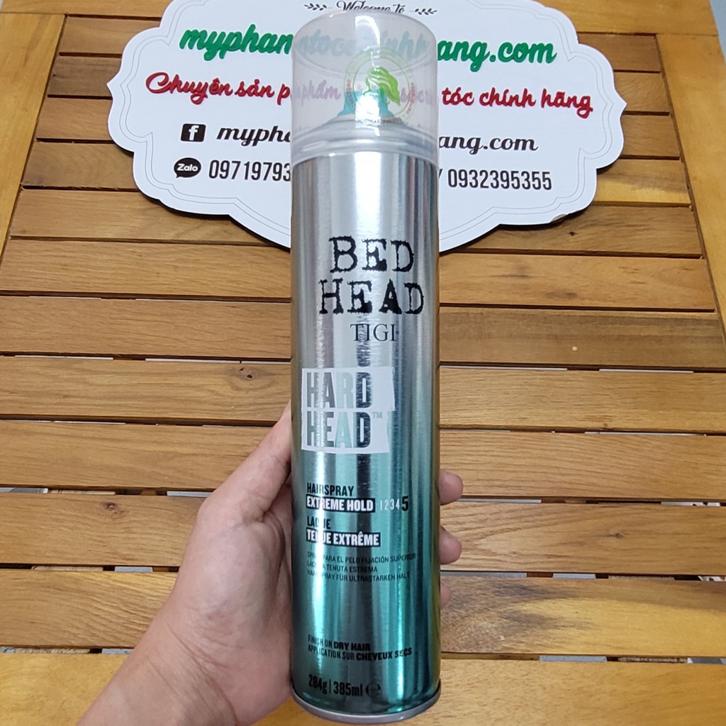 Gôm xịt tóc giữ nếp cứng Tigi Hard Head 385ML