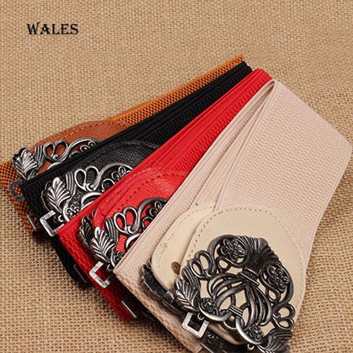 Thắt lưng bản to phối khóa kim loại thời trang nữ retro