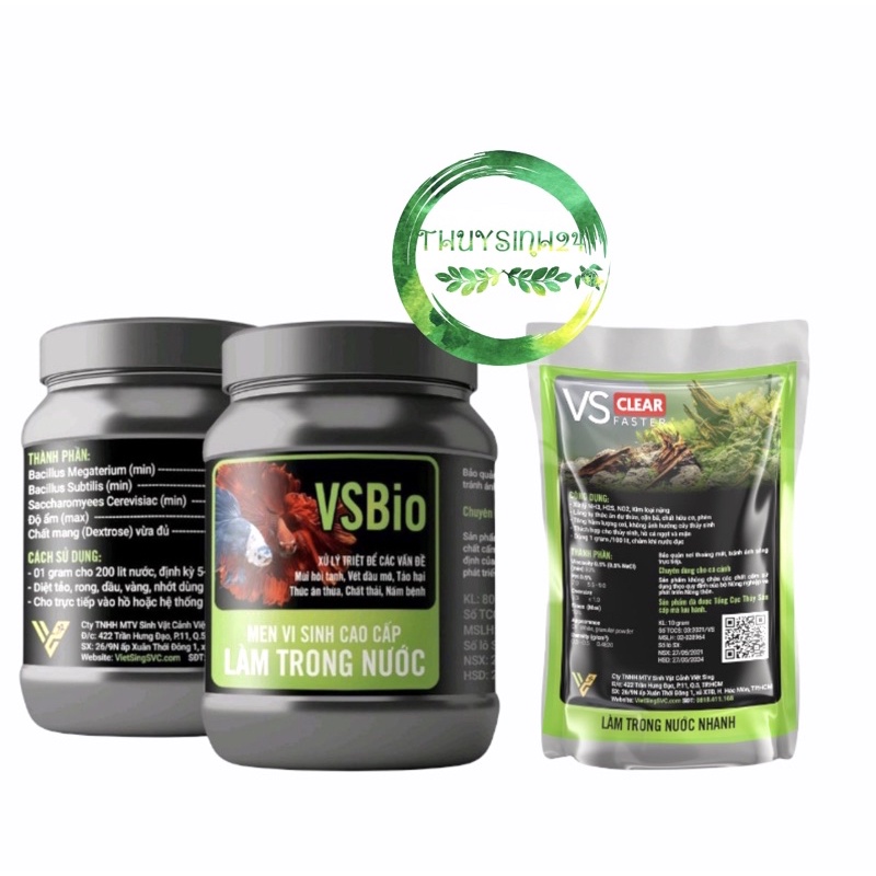 Men vi sinh VS Bio & VS CLEAR FASTER - vi sinh làm trong nước - khử mùi tanh