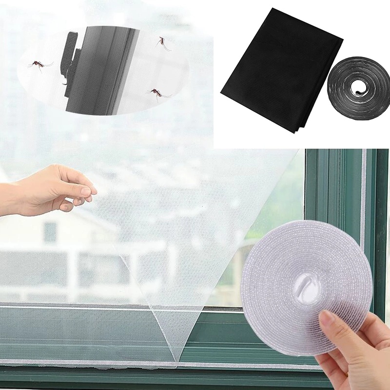 Tấm Lưới Dán Cửa Sổ Chống Muỗi/Côn Trùng Trong Nhà Có Thể Tháo Rời
