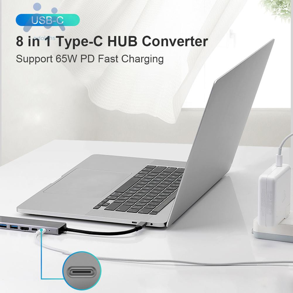 Bộ Chuyển Đổi 8 Trong 1 Usb-C Hub 4k Hdmi-Compatible 2 Usb3.0 Usb C Pd Sd / Tf Rj45 | BigBuy360 - bigbuy360.vn