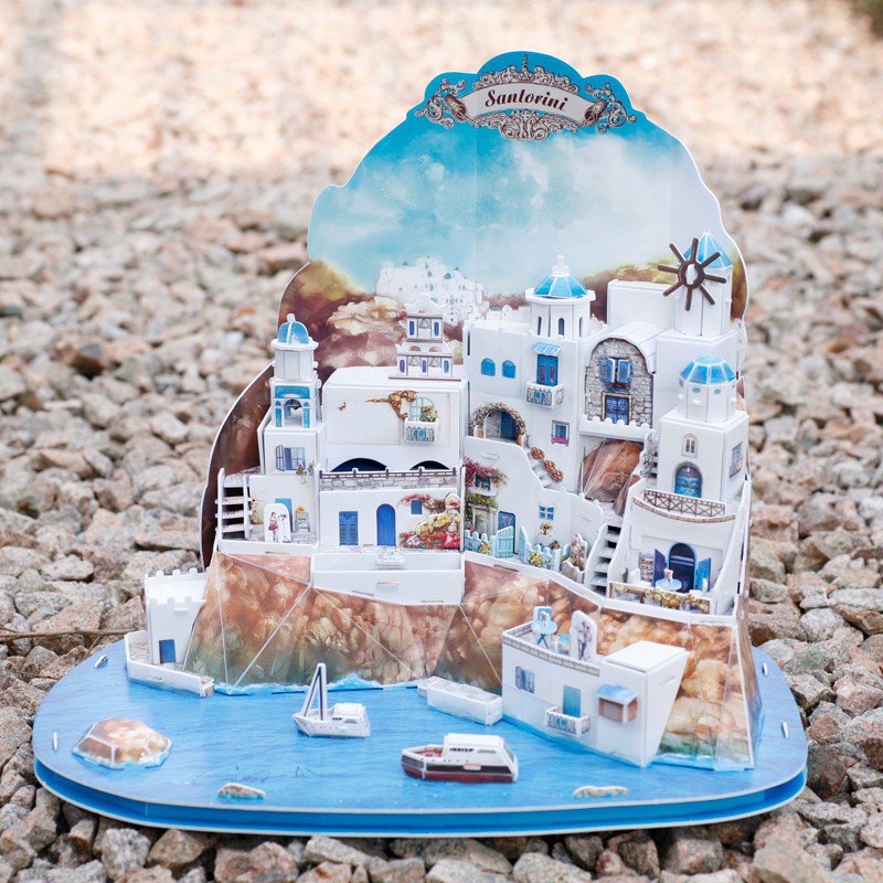 Mô Hình Xếp Hình 3D CubicFun - Santorini Island (Hy Lap) - MC195h