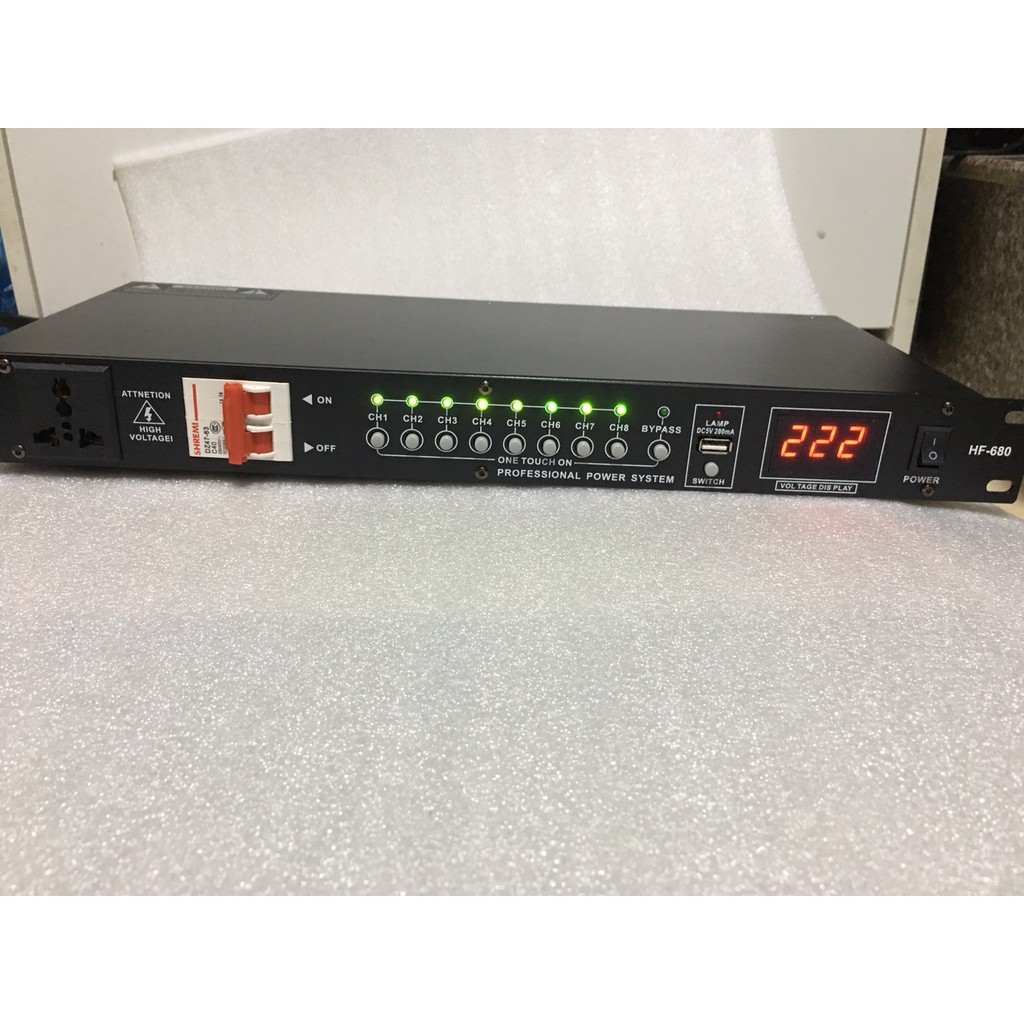 Thiết bị quảng lý nguồn cho các thiết bị điện , dàn âm thanh dbx hf-680 - 9 cổng