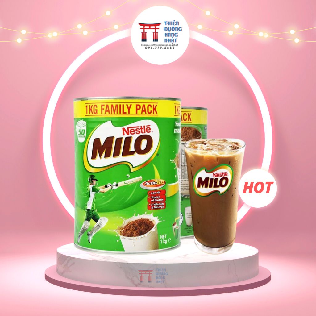 Sữa Milo hàng Úc, phát triển chiều cao vượt trội cho bé hộp thiếc trơn 1kg