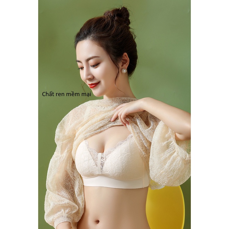 Áo lót bầu và sau sinh con bú su đúc pha ren không gọng chống chảy xệ Ab35