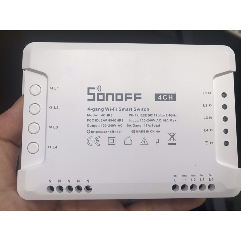 Sonoff 4CH R3 Bản quốc tế - Công tắc thông minh 4 kênh điều khiển qua Wifi 3G 4G Mới 100%