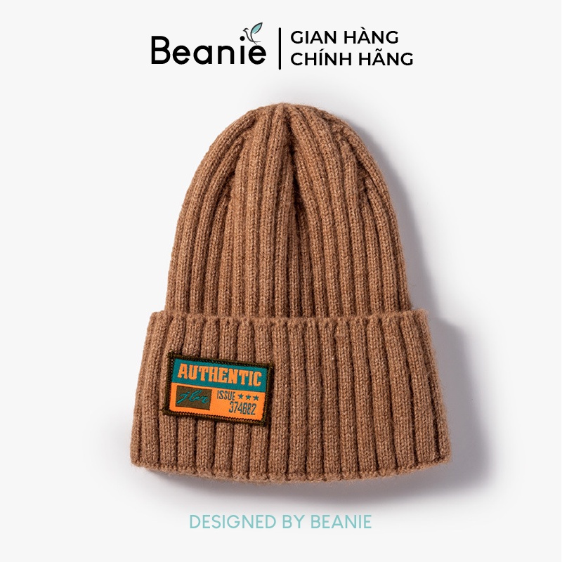 Mũ Len Dài BEANIE Hàn Quốc Thêu Chữ Authentic NhiềU Màu, Nón Len ThờI Trang Nam Nữ Đệt Kim Cao Cấp B015
